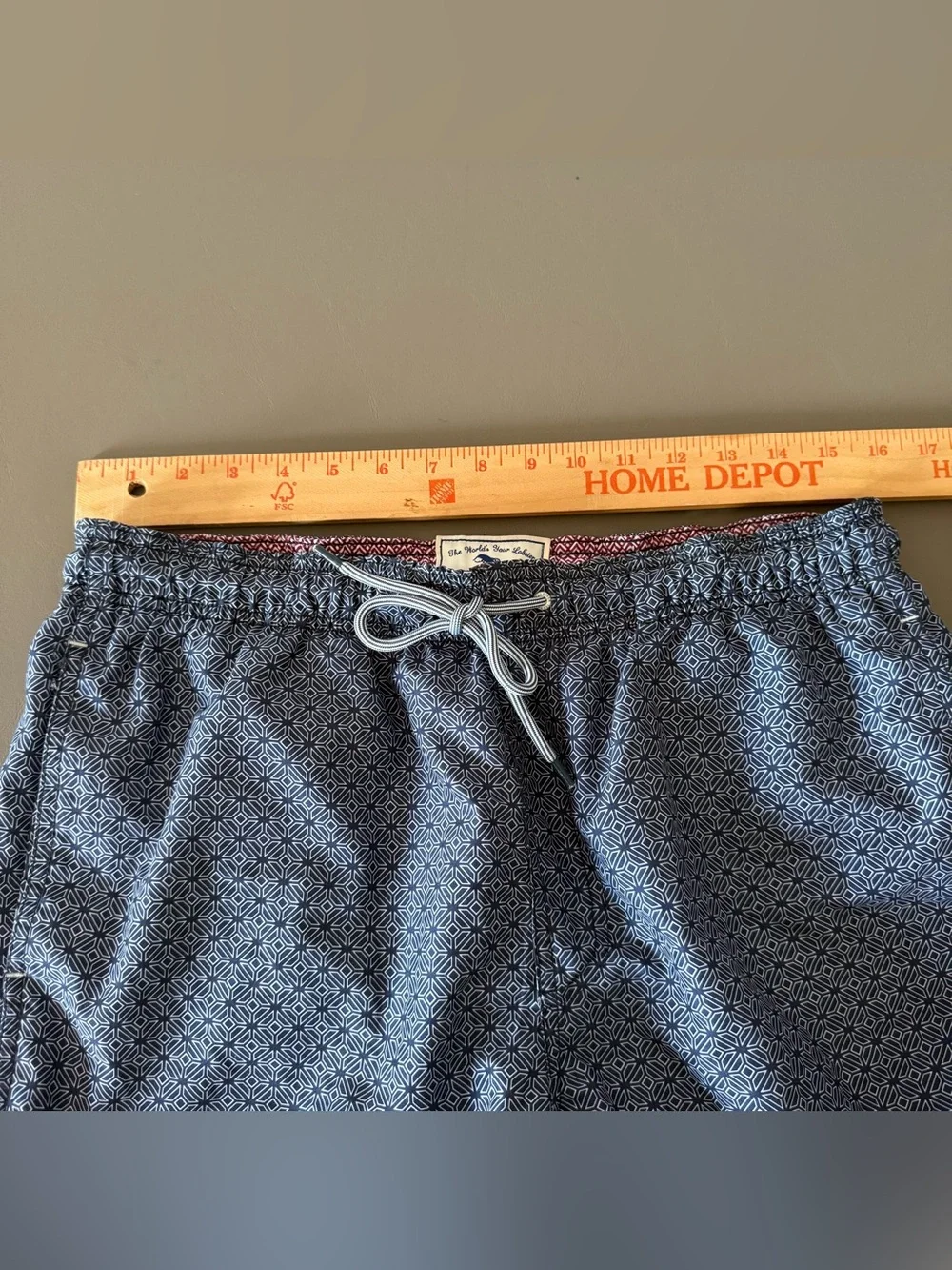 Ted Baker Men's Navy Geometric Swim Trunk lobster size 3 medium